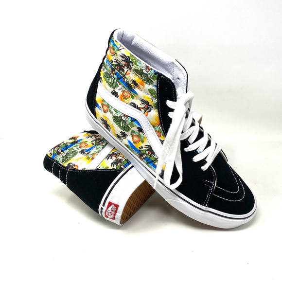 VANS SK8-HI Aloha Black Women High Top Suede Canvas Sneakers SB Size VN0A5HXV6WC - Picture 5 of 9
